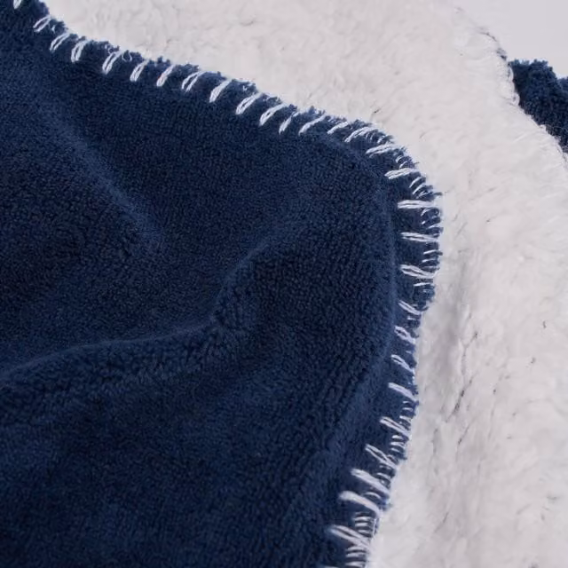 Brentfords Sherpa Fleece Fluffy Throw Blanket in Blue