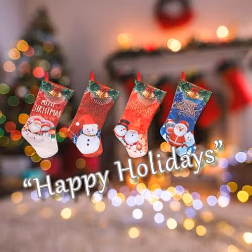 VFM e-Store Christmas Stocking in Assorted Multicolour Designs, H 43.2 cm x W 22.8 cm – 4