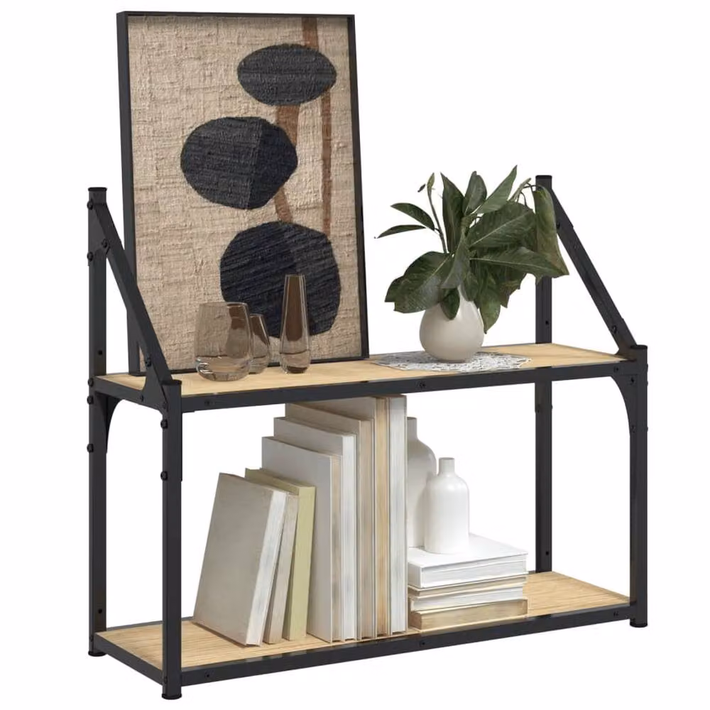 Berkfield Home 2-Tier Wall Mounted Shelf in Sonoma Oak, W/D/H: 60 x 21 x 51 cm – 3