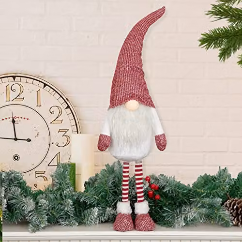 The Christmas Workshop Felt Gnome Ornament in White and Red – 5