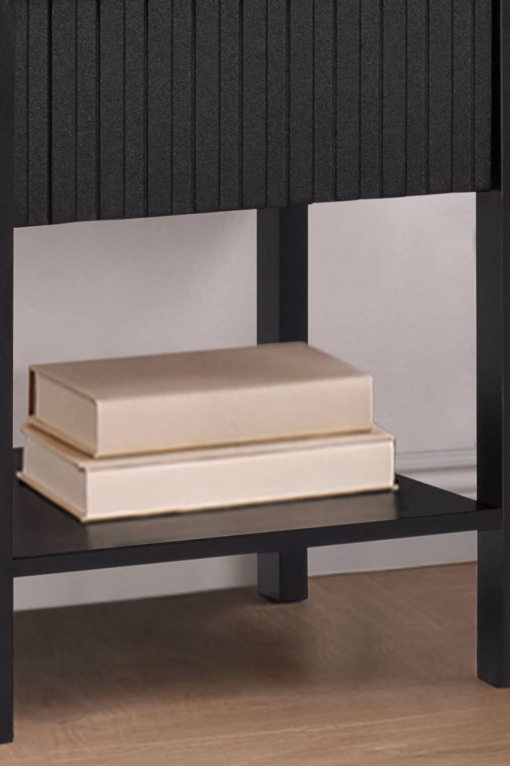 Birlea Axis 1 Drawer Fluted Bedside Cabinet Black W/D/H: 40 x 45 x 54 cm – 3