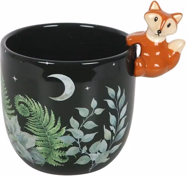 Uniqueful Green Forest Ceramic Plant Pot with Fox Design