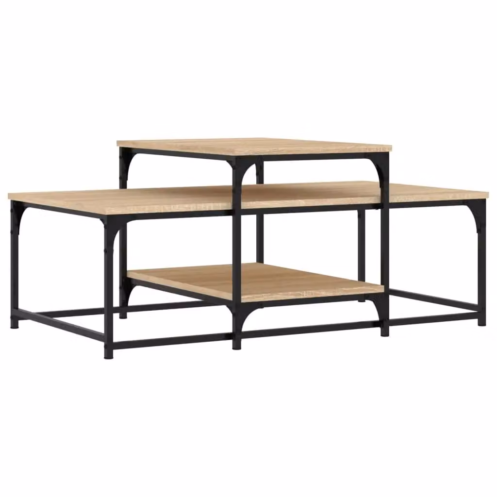 Berkfield Home Sonoma Oak Coffee Table in Brown, W/D/H: 102 x 60 x 45 cm – 2