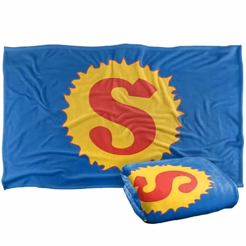 Warner Bros. Superman Shield 2008 Super Soft Fleece Throw Blanket, Multicolour, W: 91.44 cm x D: 147 cm – 1