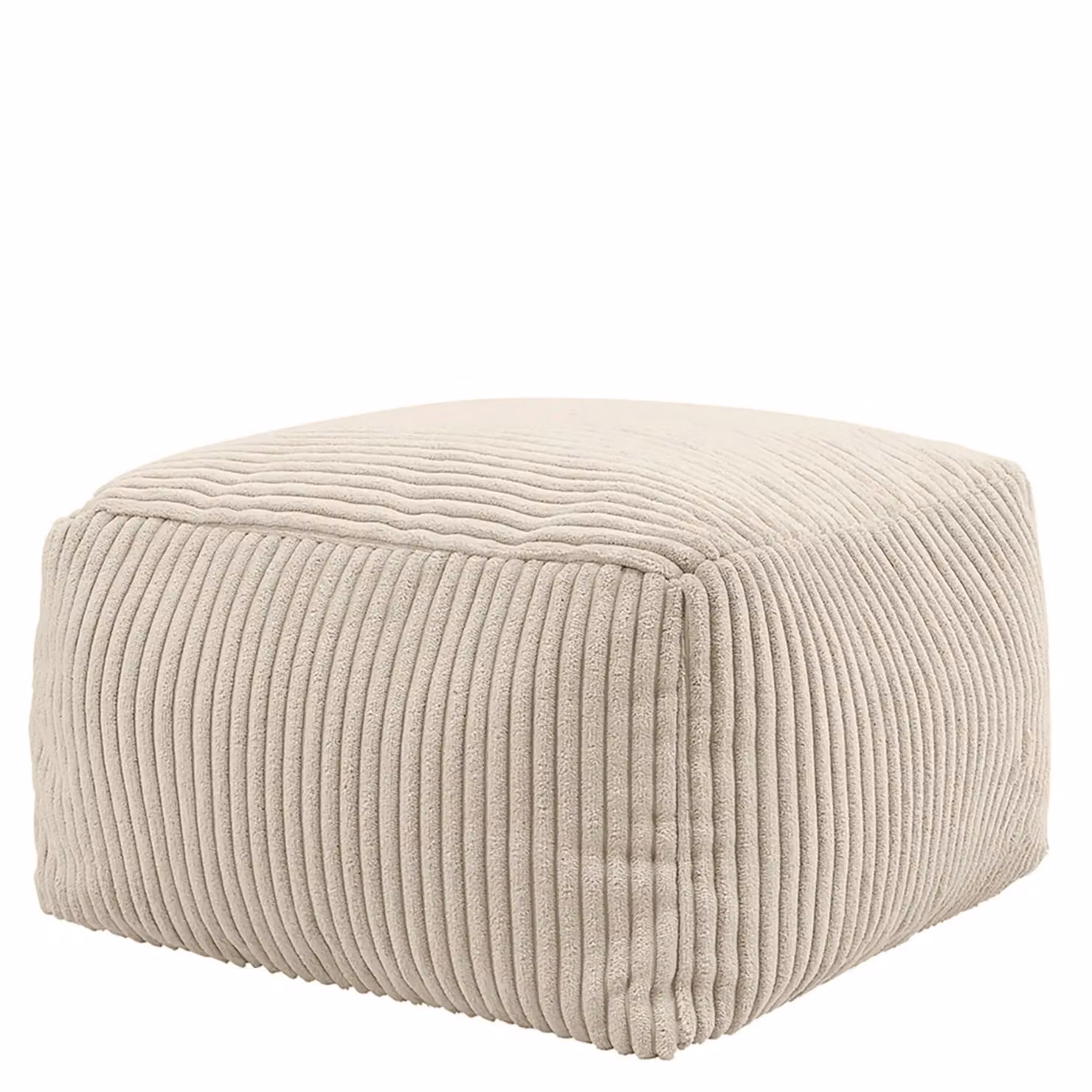 ICON Amara Square Corduroy Bean Bag Footstool in Beige – 2