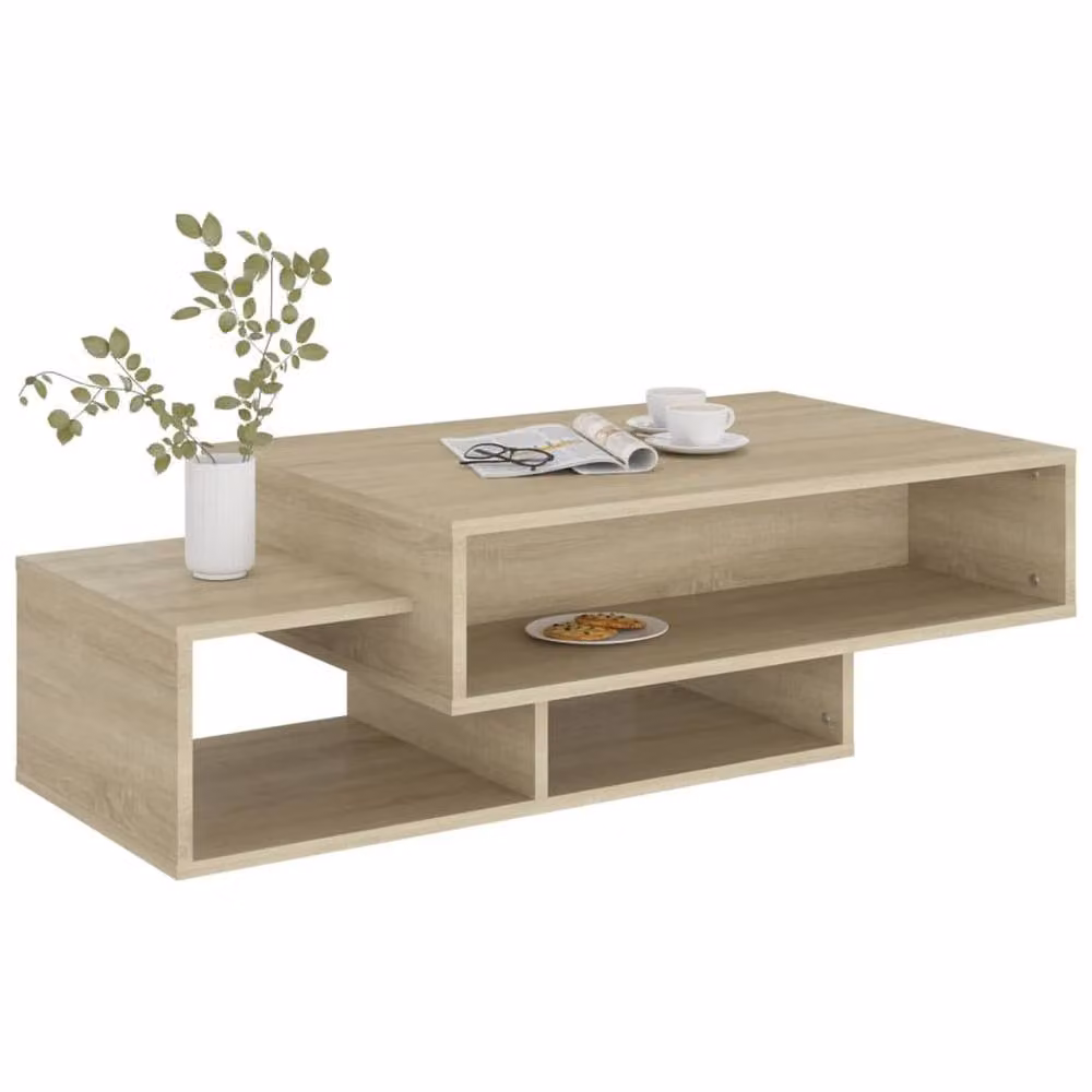 Berkfield Home Sonoma Oak Coffee Table in Beige, W/D/H: 105 x 55 x 32 cm – 3