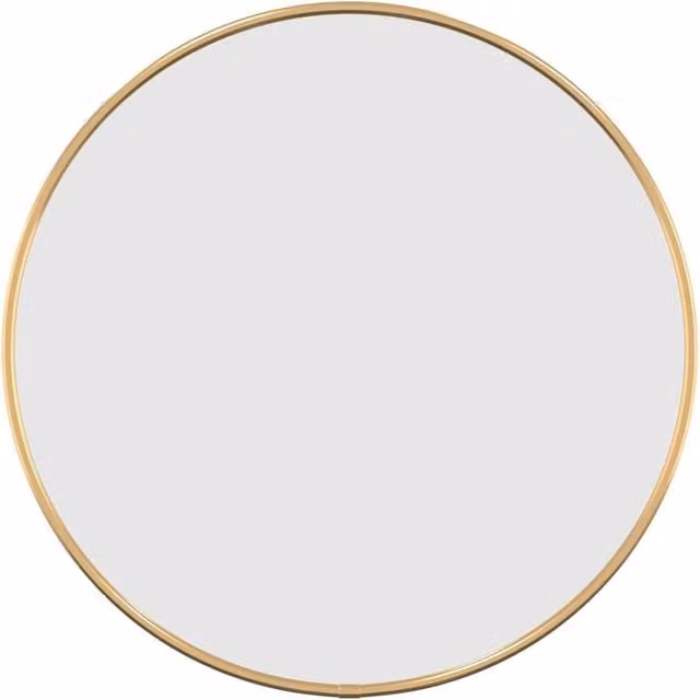 Berkfield Home Round Gold Wall Mirror, Diameter: 40 cm