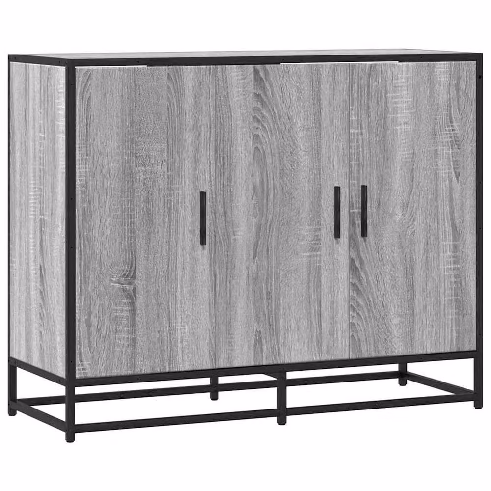 Berkfield Home Grey Sonoma Industrial Sideboard in Engineered Wood, W/D/H: 94 x 35 x 76 cm – 2