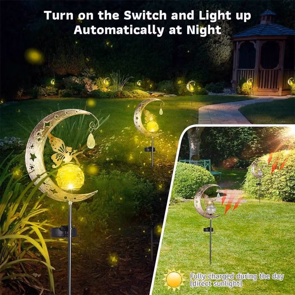 SPETLEK Fairy Garden LED Solar Lights, 4-Piece Set in Bronze – 2