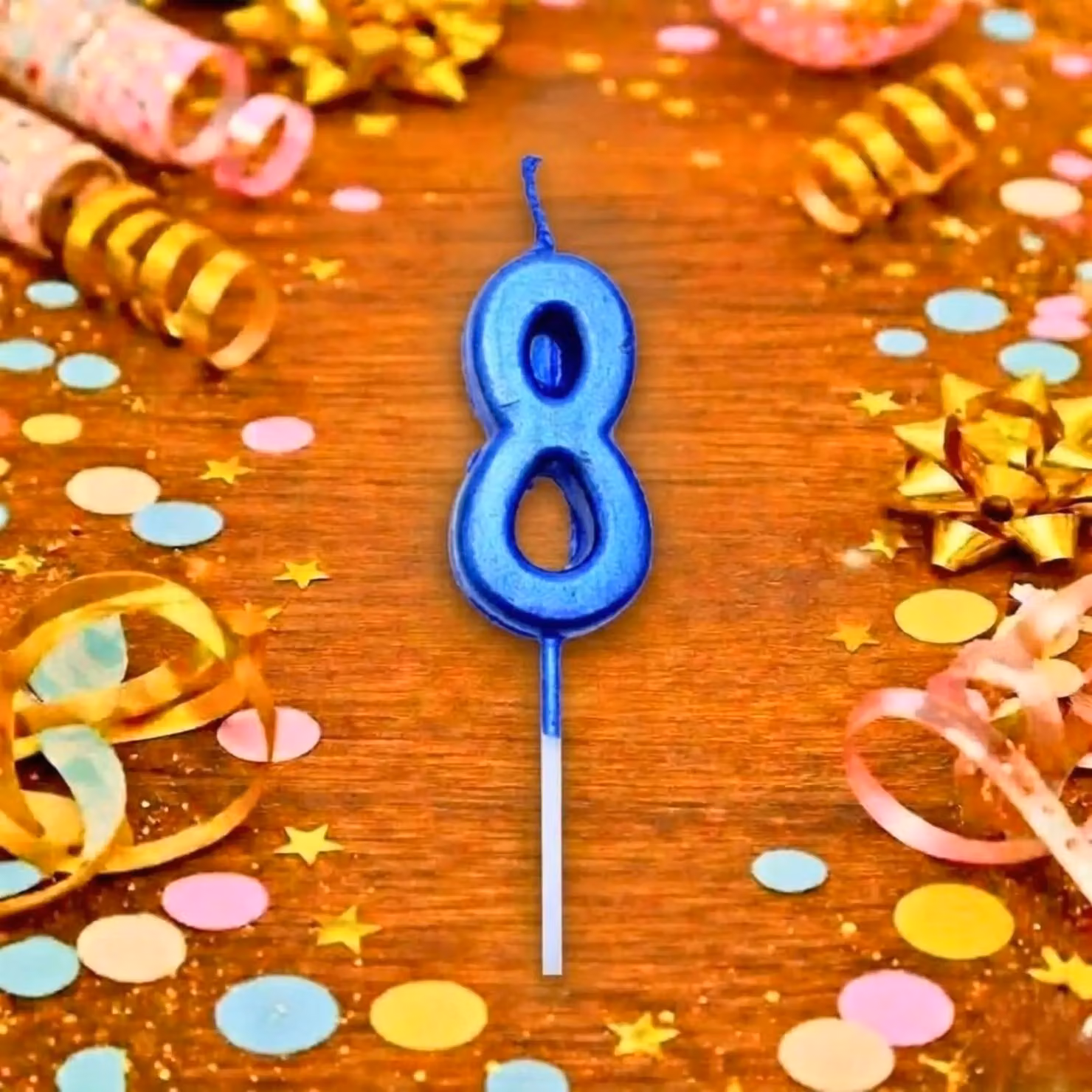 Shatchi Blue Number 8 Birthday Cake Topper Candle – 2
