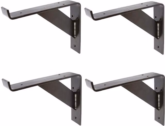 Hammer and Tongs Black Gallows Style Scaffold Board Shelf Bracket, Pack of 4, Diameter: 24 cm