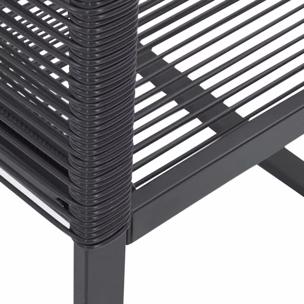 Berkfield Home Set of 2 Black Poly Rattan Garden Chairs with Armrests and Powder Coated Steel Frame – 7