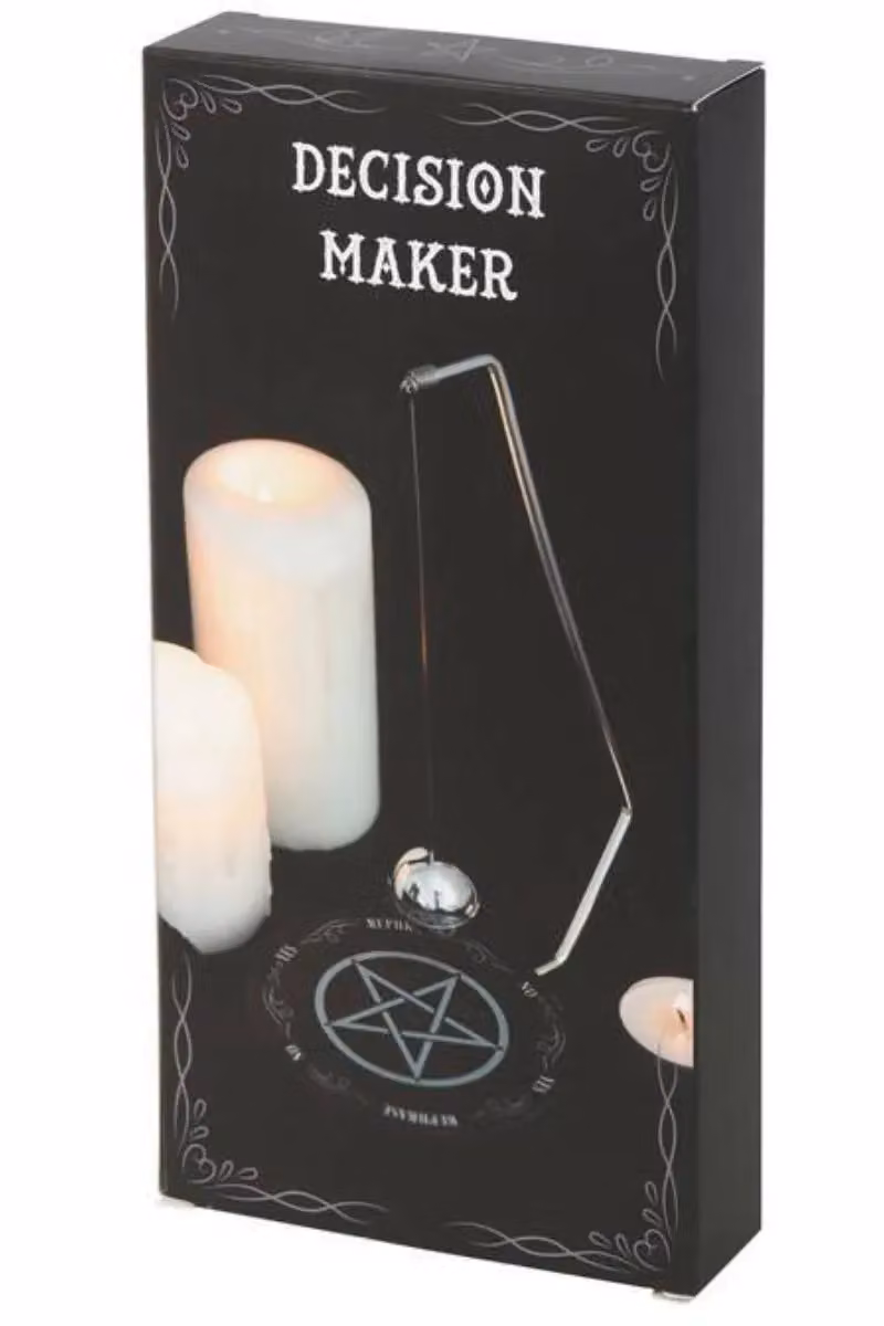 KDMD Gothic Pentagram Pendulum Decision Maker in Silver and Black Metal – 3