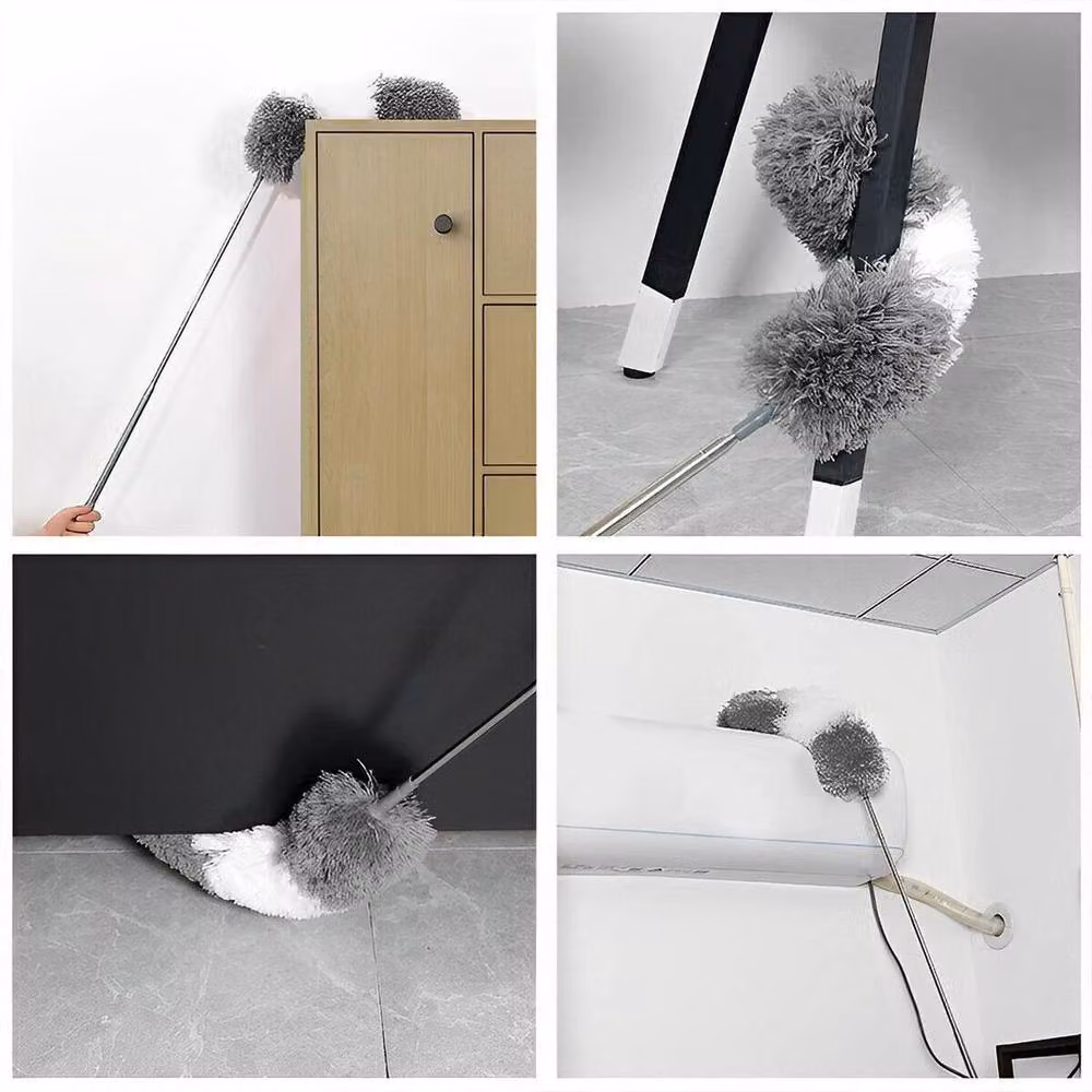 SPETLEK Grey Extendable Microfibre Feather Duster with 280cm Telescopic Stainless Steel Handle – 2