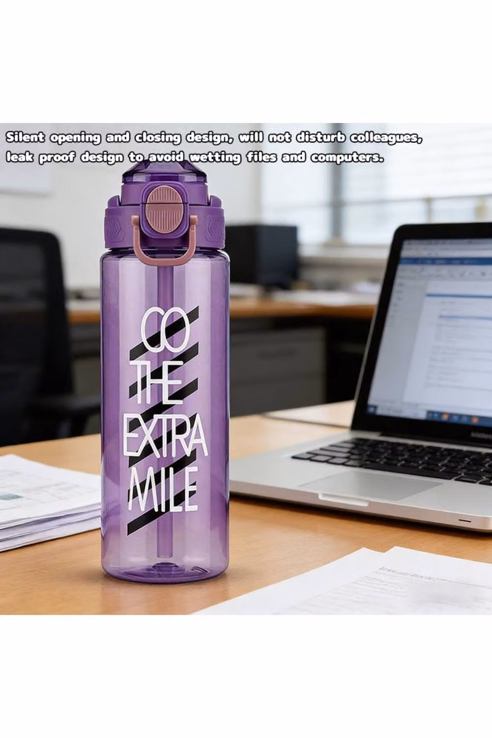 KDMD Leakproof BPA Free Plastic Water Bottle, Purple, 158 ml – 4