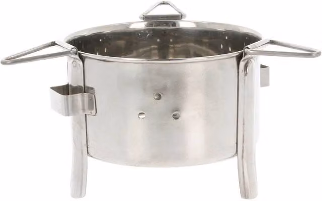 SPETLEK Silver Stainless Steel Round Food Warmer Chafing Dish Rack Stand with 12cm Tea Light Holder
