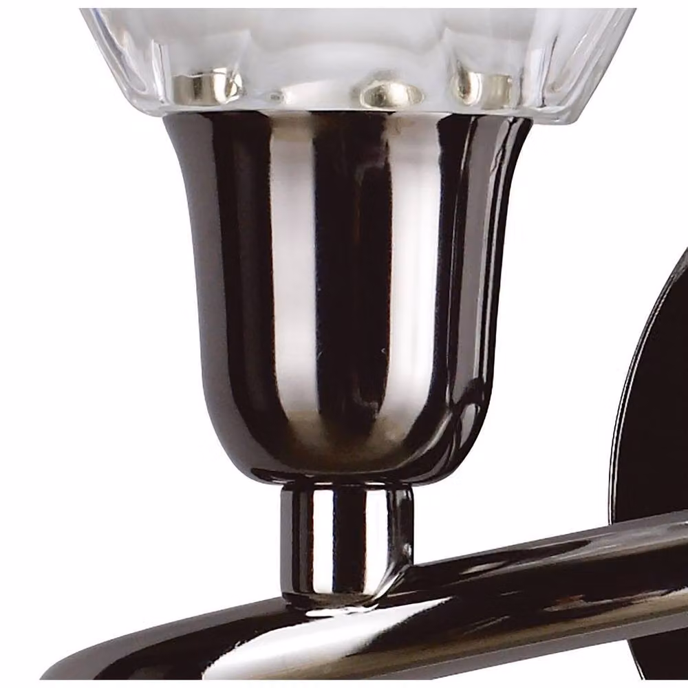 Netlighting Amel 2-Light Switched Wall Lamp in Black Chrome with Transparent Glass – 4