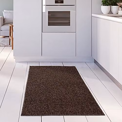 THE RUGS Flex Collection Modern Low Pile Area Rug, Brown, W: 80 cm, D: 150 cm – 4