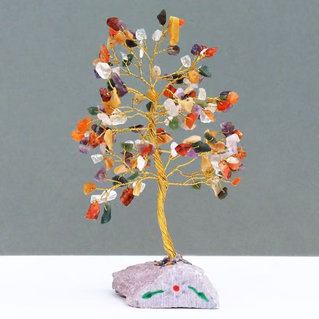 Ancient Wisdom Multi-Gemstone Tree with 160 Stones in Multicolour – 2