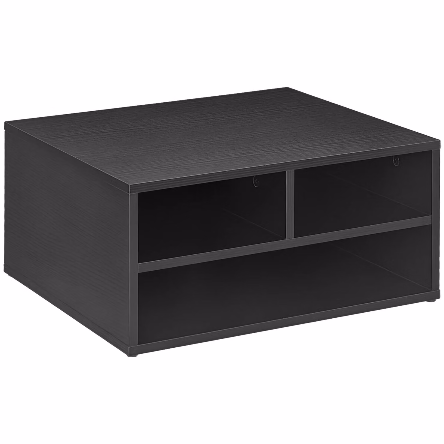 HOMCOM Desktop Printer Stand and Desk Organiser with 3 Open Compartments, Black – 2