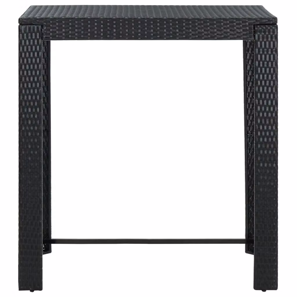 Berkfield Home Garden Bar Table in Black Poly Rattan and Metal, W: 100 cm, D: 60.5 cm, H: 110.5 cm – 2