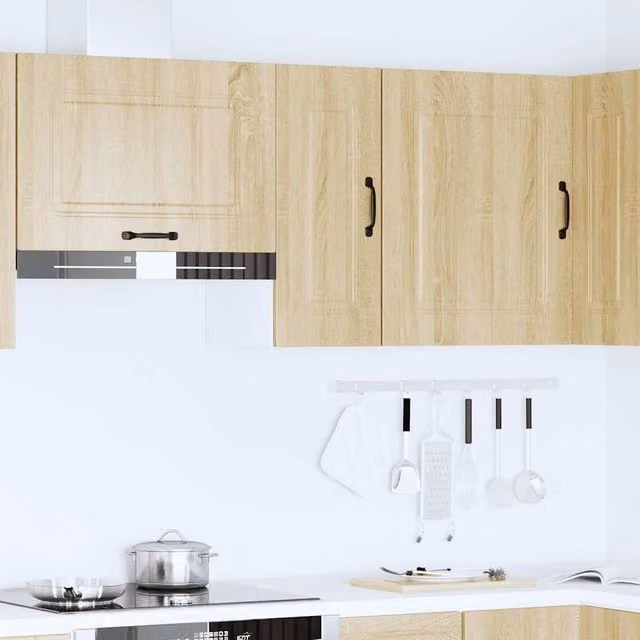 Berkfield Home Kalmar Kitchen Wall Cabinet in Sonoma Oak and Beige, W/D/H: 60 x 30 x 31 cm