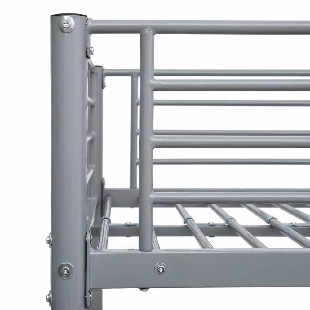 Berkfield Home Elegant Two-Level Bunk Bed in Grey Metal, W/D/H: 90 x 200 cm – 2