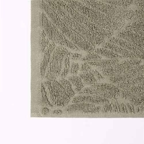 OHS 4 Pack Leaf Jacquard Cotton Hand Towels in Green, W/D/H: 40 x 36 x 36 cm – 3