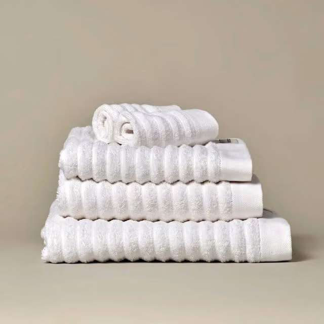 Misona Pack of 2 Organic GOTS Cotton Striped Face Cloths, White, W/D/H: 30 x 30 x 30 cm – 1