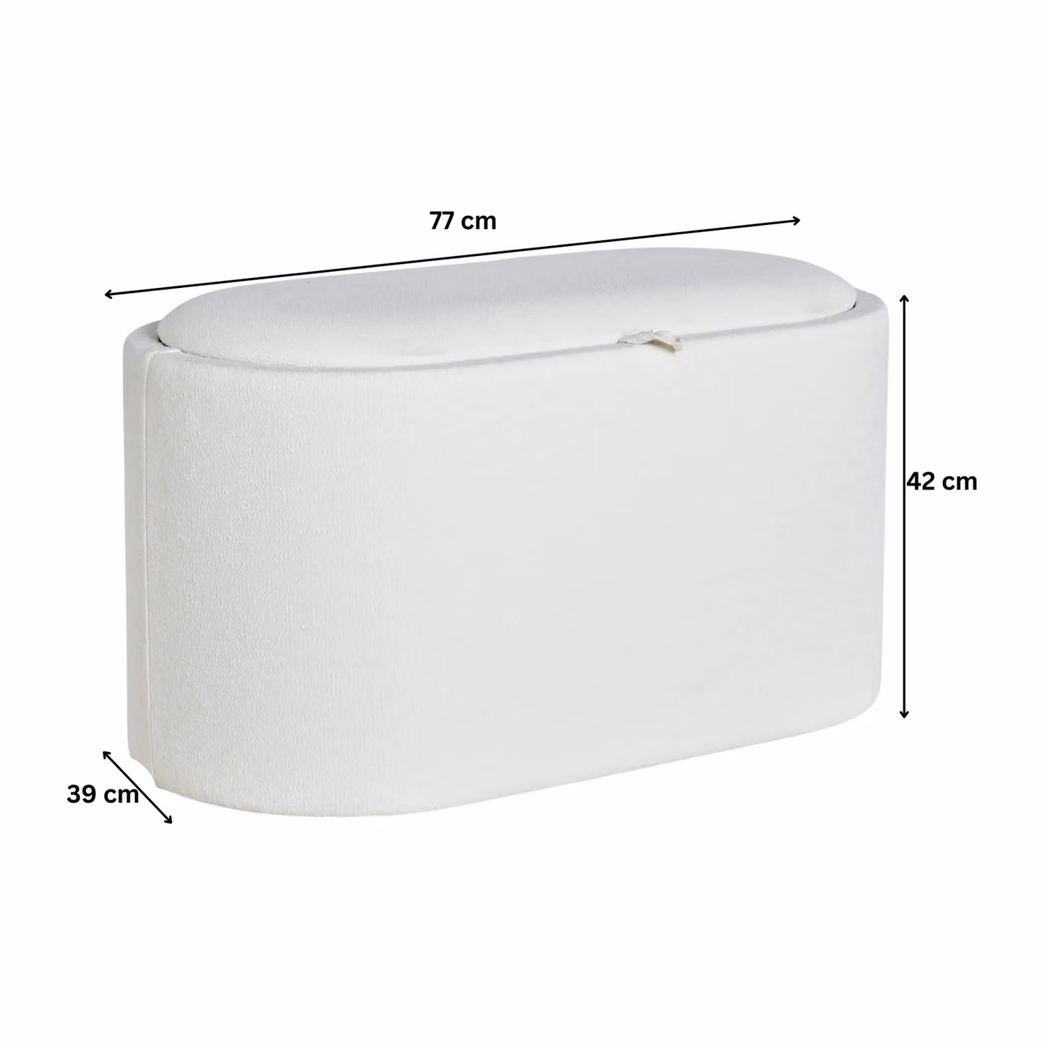 Home Source Storage Ottoman with Reversible Lid in White Bouclé Fabric – 2
