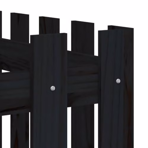 vidaXL Wooden Raised Garden Bed with Fence Design in Black, W/D/H: 150 x 50 x 70 cm – 4