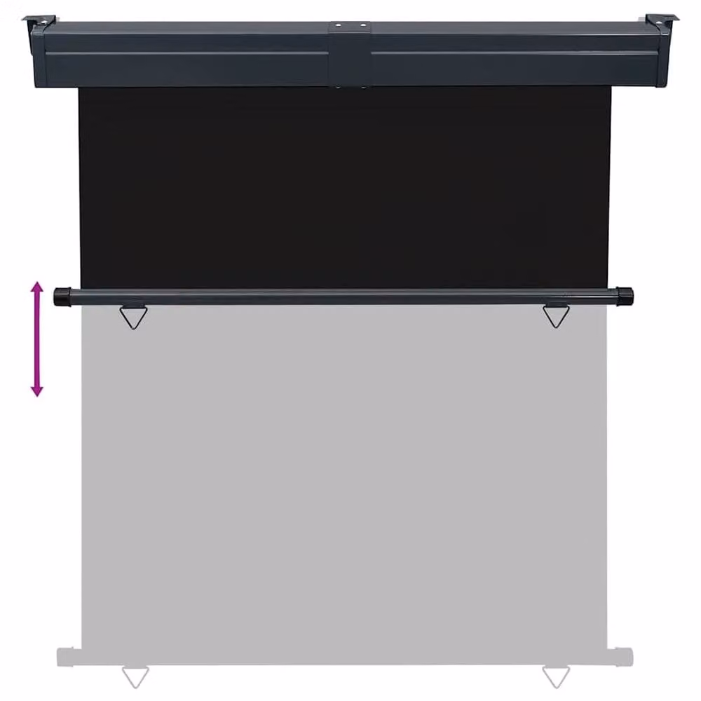 Berkfield Home Black Balcony Side Awning with Manual Pull, W/H: 170 x 250 cm – 3