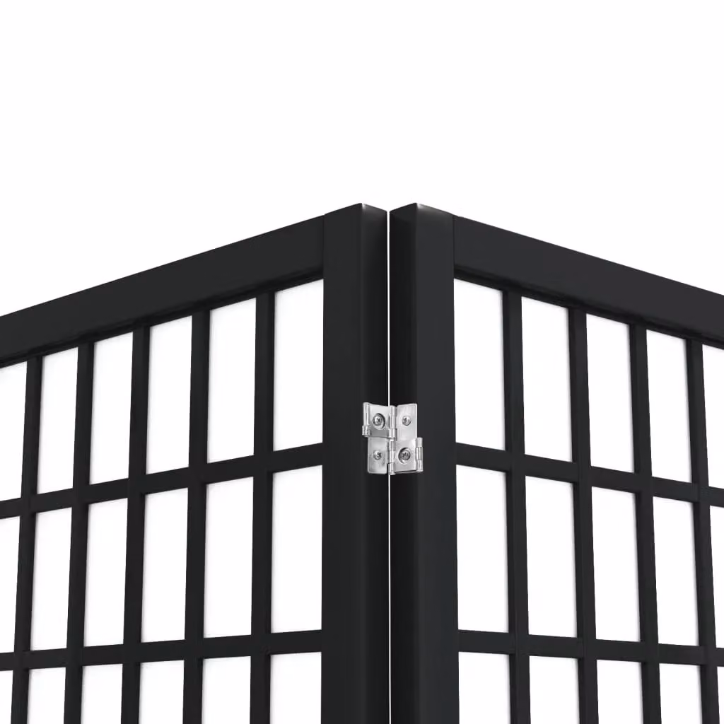 Berkfield Home Japanese Style 4-Panel Folding Room Divider, Black, W: 160 cm, H: 170 cm – 5