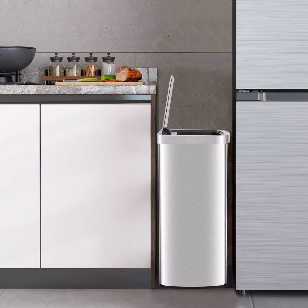 Costway 50L Automatic Rectangular Infrared Motion Sensor Garbage Bin in Silver – 5
