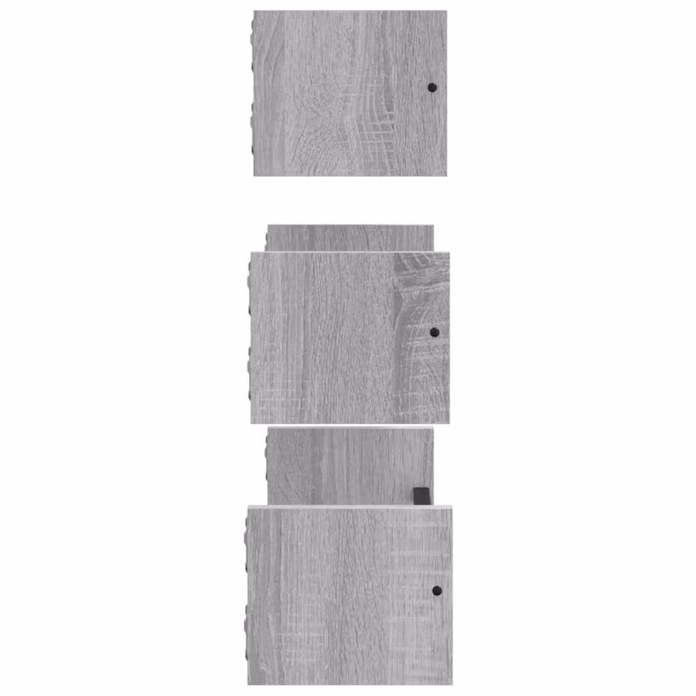 Berkfield Home 3 Piece Wall Mounted Shelf Set with Bars in Grey Sonoma – 3