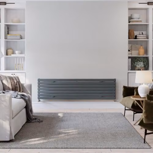 UK Radiators Typhoon Axis Anthracite Horizontal Designer Radiator W: 180 cm, H: 47.6 cm – 3