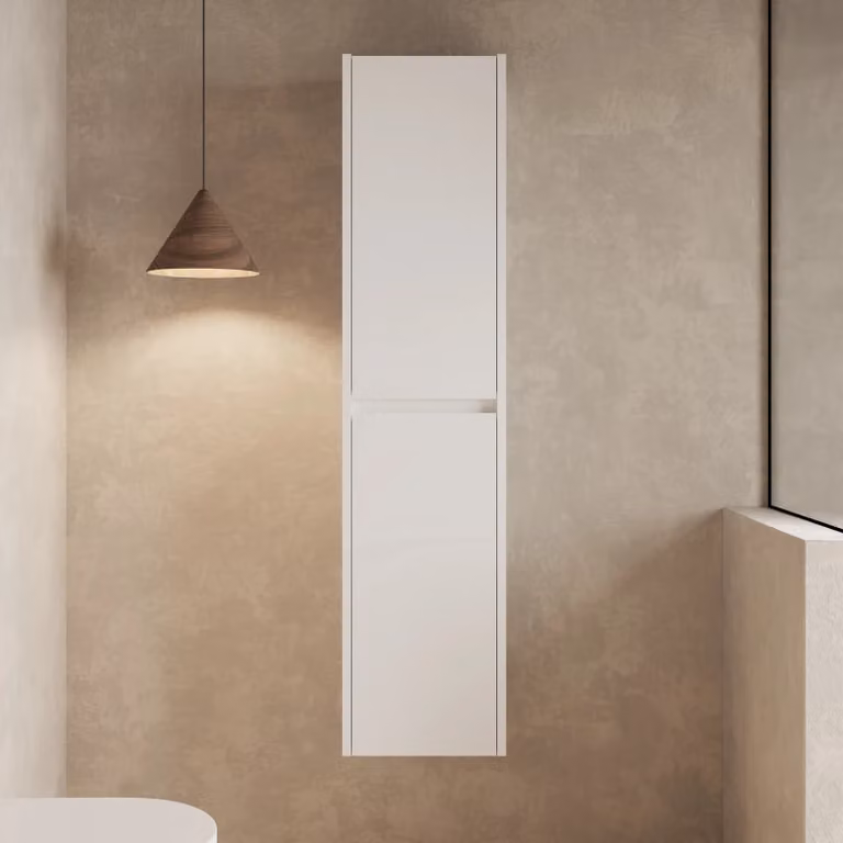 Banyetti Mino Wall Hung Tall Bathroom Cabinet in Gloss White