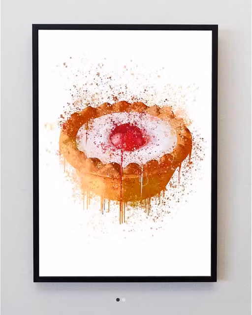 Pics and Squiggles Bakewell Tart Paper Art Print, Multicolour, 29 cm