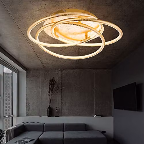 Globo Lighting Barna LED Ceiling Light, Gold/Brass, W: 50 cm, D: 14 cm, H: 14 cm – 2