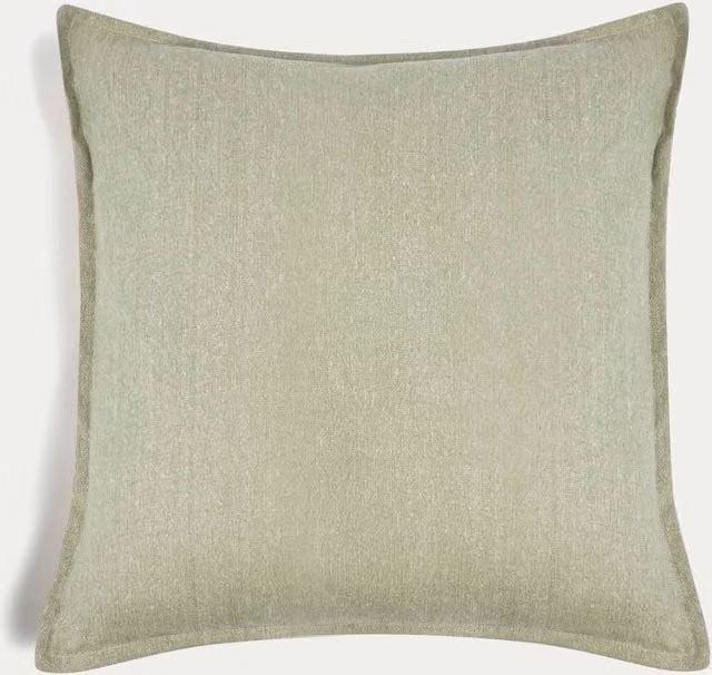 M&S Pure Cotton Textured Square Cushion in Soft Green