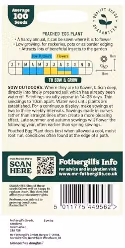 Mr Fothergill's Oh Sow Simple Poached Egg Ornamental Flower Seeds, Multicolour and Yellow – 2