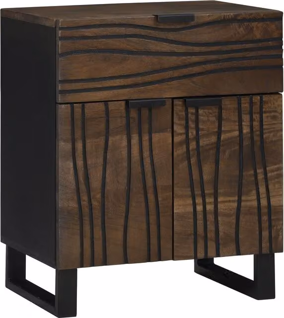 Berkfield Home Bedside Cabinet in Brown Solid Mango Wood, W/D/H: 50 x 33 x 60 cm