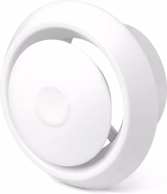 Sola Round Ceiling Air Vent Diffuser with Adjustable Airflow Plate, White, Face Diameter: 150 mm