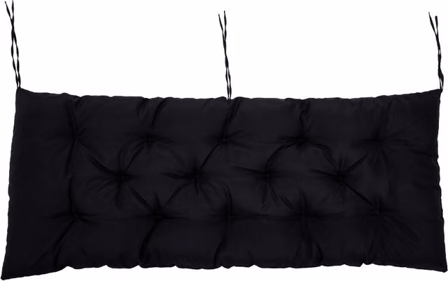 Livingandhome Non-Slip Rectangular Outdoor Bench Cushion and Patio Seat Pad in Black Polyester