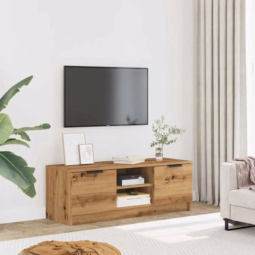 Berkfield Home Artisan Oak TV Cabinet in Brown, W: 102 cm, D: 36.5 cm, H: 36.5 cm – 3