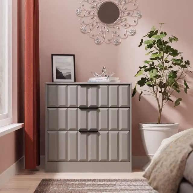 Ready Assembled 2 U Seattle 3 Drawer Deep Chest in Grey – 1