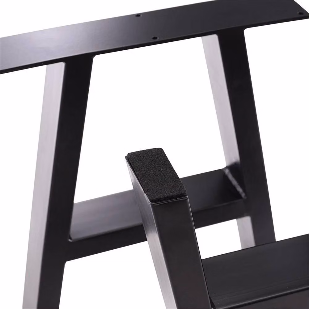 Nordara Pair of Black Industrial Iron A-Frame Table Legs, W/D/H: 69 x 7 x 71.5 cm – 3