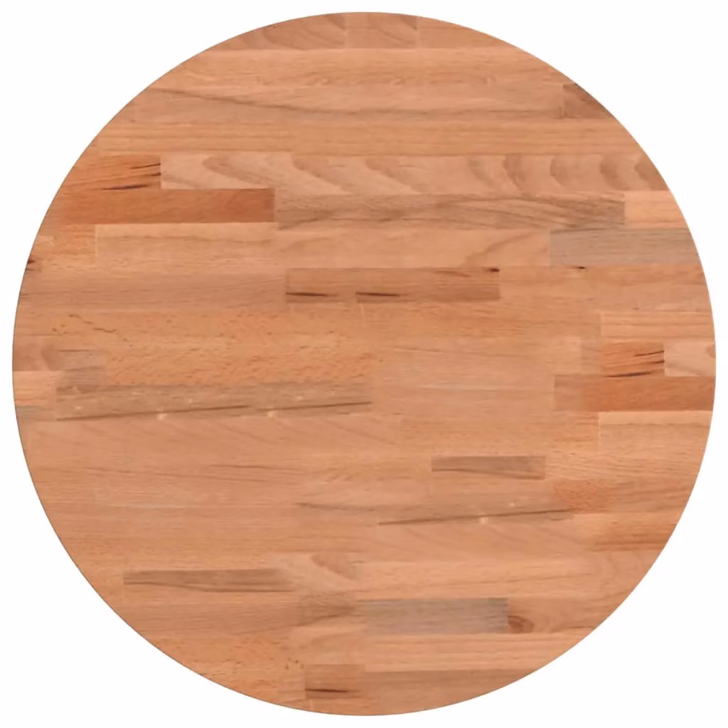 Berkfield Round Solid Wood Beech Table Top, Brown, Diameter: 40 cm, Height: 2.5 cm – 2