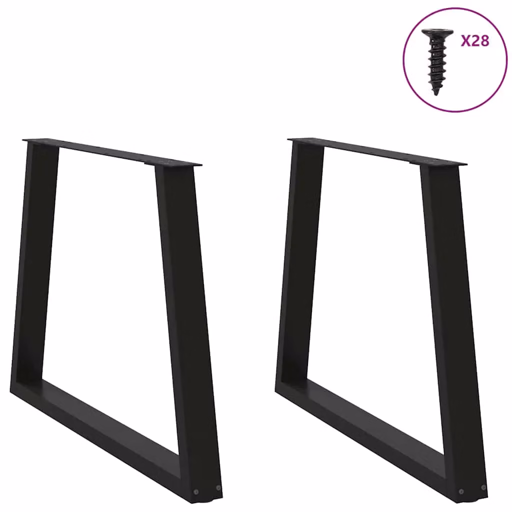 Berkfield Home V-Shape Dining Table Legs, 2 Piece Set, Black Matt Steel, H: 72 cm – 2