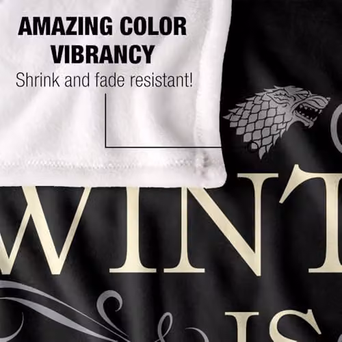 Warner Bros. Game of Thrones Winter Is Coming Scroll Silky Touch Super Soft Fleece Throw Blanket, Multicolour, W: 152 cm, D: 127 cm – 3